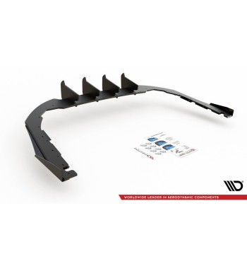 Street Pro Heck Ansatz Diffusor für VW Arteon R-Line schwarz-rot+ Hochglanz Flaps