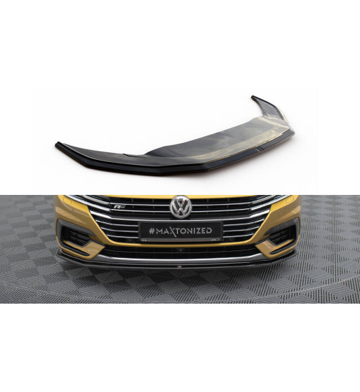 Cup Spoilerlippe Front Ansatz V.1 für VW Arteon R-Line schwarz Hochglanz