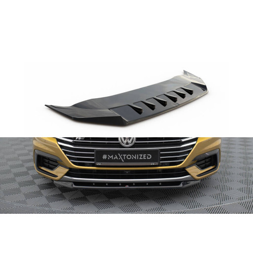Cup Spoilerlippe Front Ansatz V.2 für VW Arteon R-Line schwarz Hochglanz