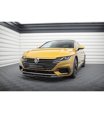 Cup Spoilerlippe Front Ansatz V.2 für VW Arteon R-Line schwarz Hochglanz