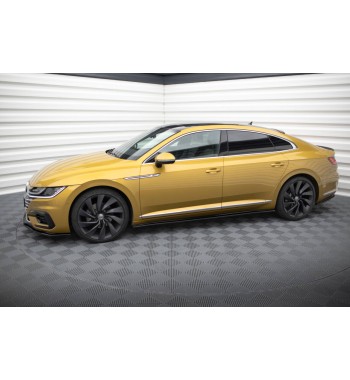 Seitenschweller Ansatz Cup Leisten für VW Arteon R-Line schwarz Hochglanz