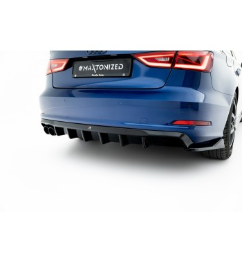 Diffusore Posteriore per Audi A3 Sedan 8V  (Versione con terminale di scarico doppio su un solo lato)