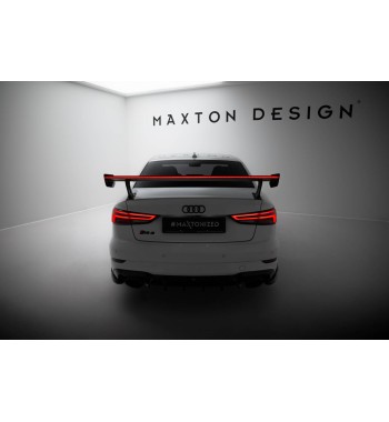 Carbon-Spoiler mit externen Halterungen + LED Audi A3 / A3 S-Line / S3 / RS3 Limousine 8V / 8V Facelift