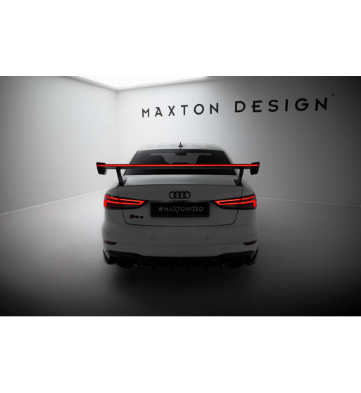 Carbon-Spoiler mit externen Halterungen + LED Audi A3 / A3 S-Line / S3 / RS3 Limousine 8V / 8V Facelift