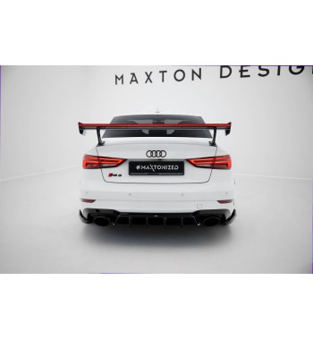 Carbon-Spoiler mit externen Halterungen + LED Audi A3 / A3 S-Line / S3 / RS3 Limousine 8V / 8V Facelift