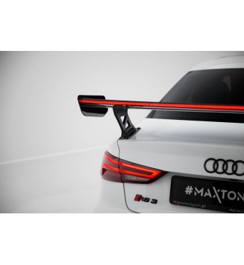Carbon-Spoiler mit externen Halterungen + LED Audi A3 / A3 S-Line / S3 / RS3 Limousine 8V / 8V Facelift