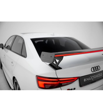 Carbon-Spoiler mit externen Halterungen + LED Audi A3 / A3 S-Line / S3 / RS3 Limousine 8V / 8V Facelift